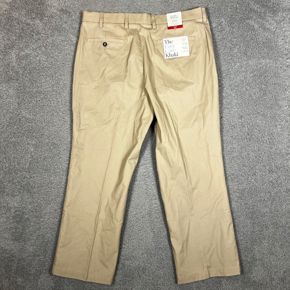 Croft & Barrow Khaki Pants Mens 38x29 Tan New Classic Fit Flat Front - Picture 2 of 11